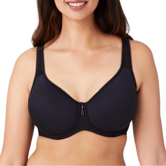 Wacoal Basic Beauty Underwire T-Shirt Bra 853192 32DD Lightly Lined Black - Picture 3 of 9